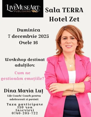 Afișul workshopului Cum ne gestionăm emoțiile?